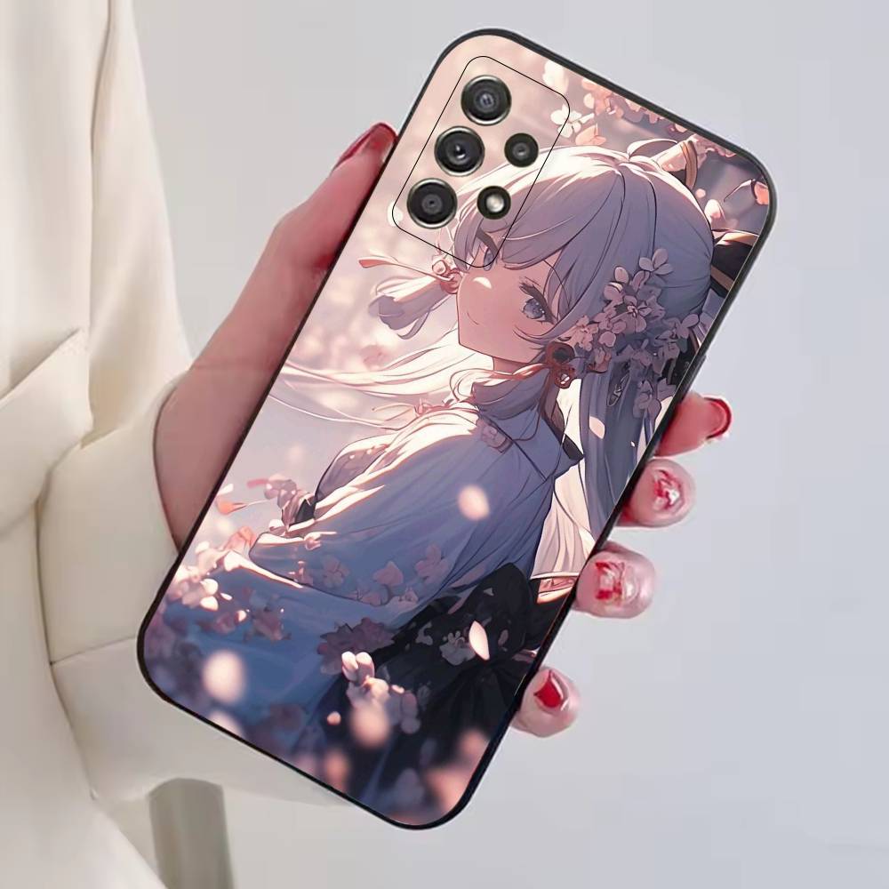 Genshin Impact K-Kamisato A-Ayaka Phone Case For Samsung S25,S24,S21,S22,S23,S30,Ultra,S20,Plus,Fe,Soft Silicone Black Cover