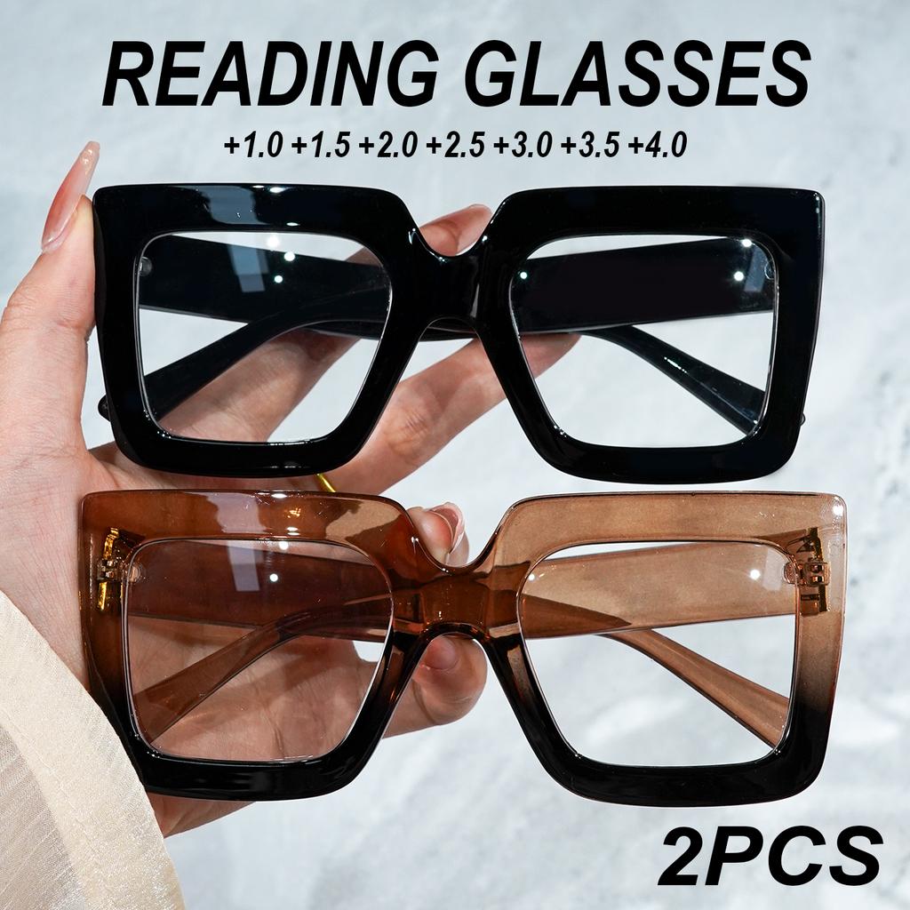 2pcs Fashion Reading Glasses for Women Men, Comfortable Vintage Style Frame, Suitable for All Face Shapes, Suitable for Wearing