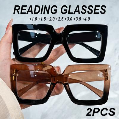 2pcs Fashion Reading Glasses for Women Men Comfortable Vintage Style Frame Suitable for All Face Shapes Suitable for Wearing