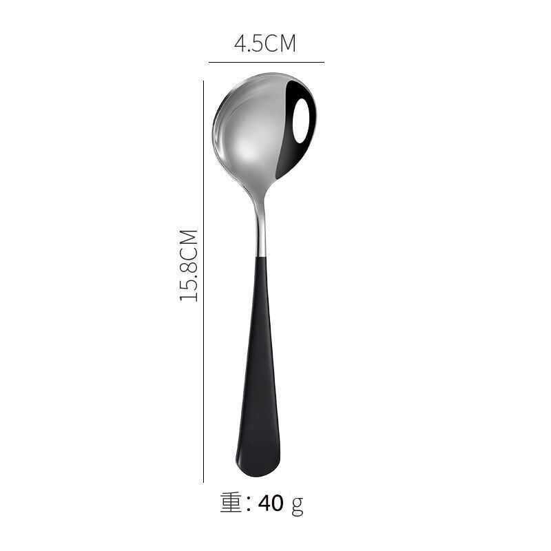 1Pc Round Stainless Steel Soup Spoon 16cm Dishwasher Safe Coffee Dessert Stirring Spoon for Home Kitchen
