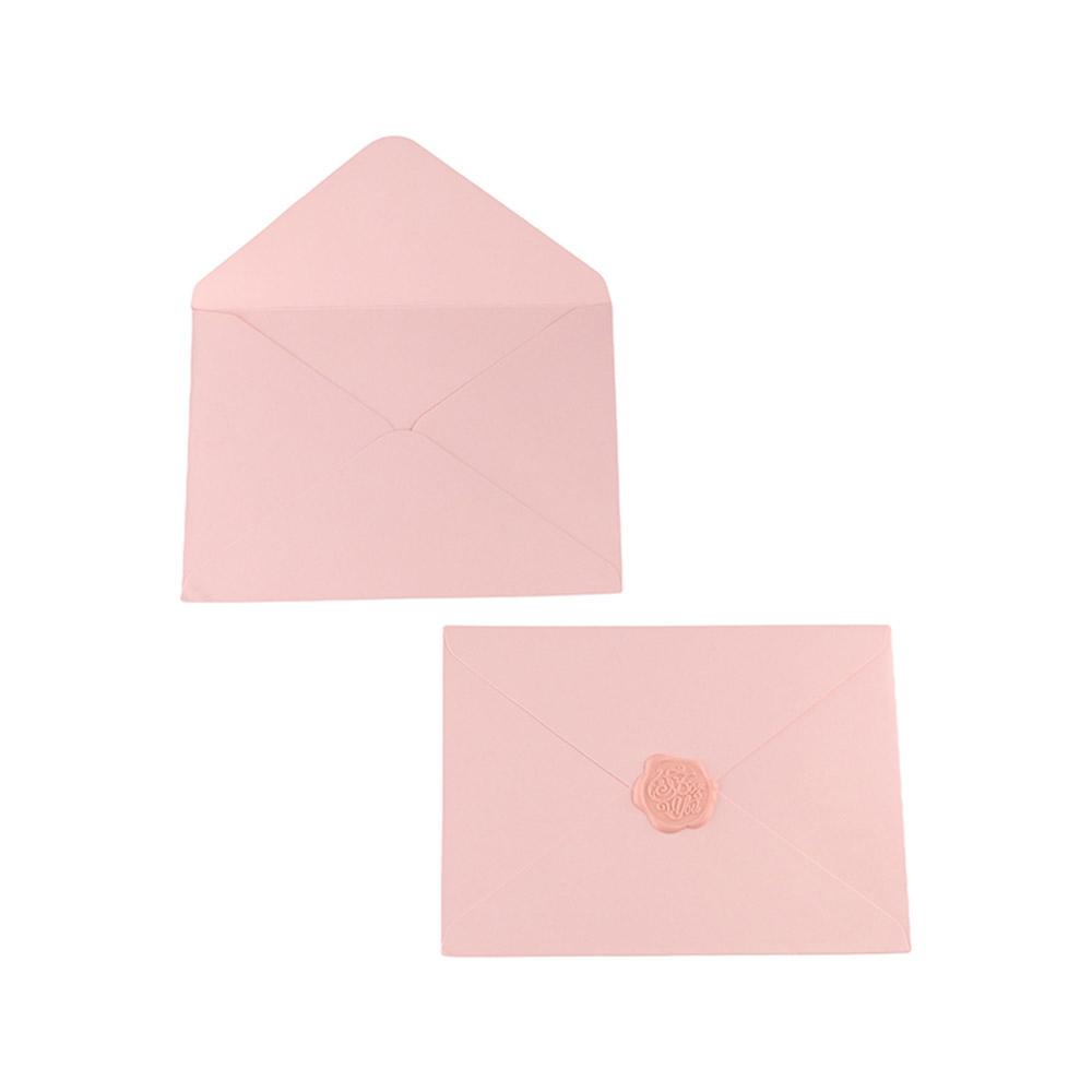 

Fire Paint Prints Pink Envelope Set Wax Seals Invitation Cards Ins Fresh Envelope Wedding 5pcs