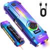 UV Flat EDC Flashlight Rechargeable 1800 High Lumens Pocket Light with RGB,Magnetic Base Small Flashlights with Dual Switch,Stepless Dimming,USB-C