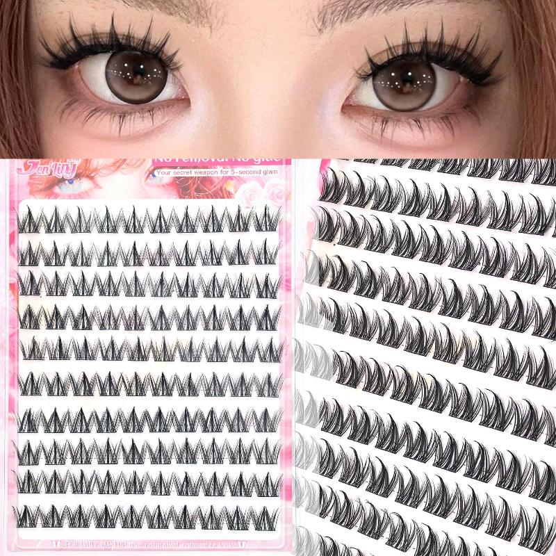 1 Set No Glue Needed C-Curl Self-Adhesive Eyelashes Japanese Korean Beauty Series For Everyday &Special Events Beginner Friendly