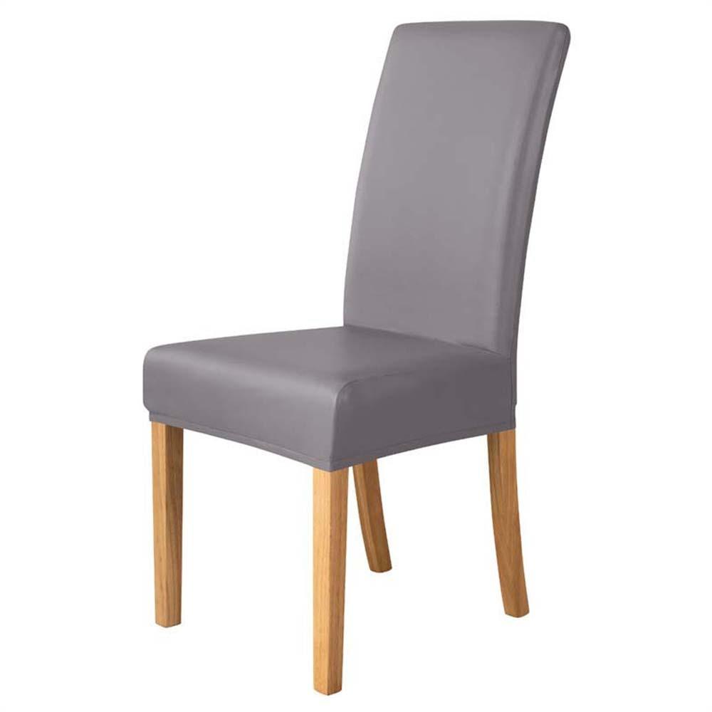 Simple Elastic PU Chair Cover Waterproof Anti-dirty Solid Color Seat Protection Oil Proof All-wrap Wear for Chairs Family Dinner