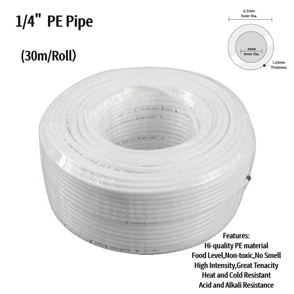 

30 м 1/4” 3/8” Белая ПЭ трубка для аквариума, шланга капельного полива, пищевого класса, трубки для очистителя воды, трубки для воды обратного осмоса
