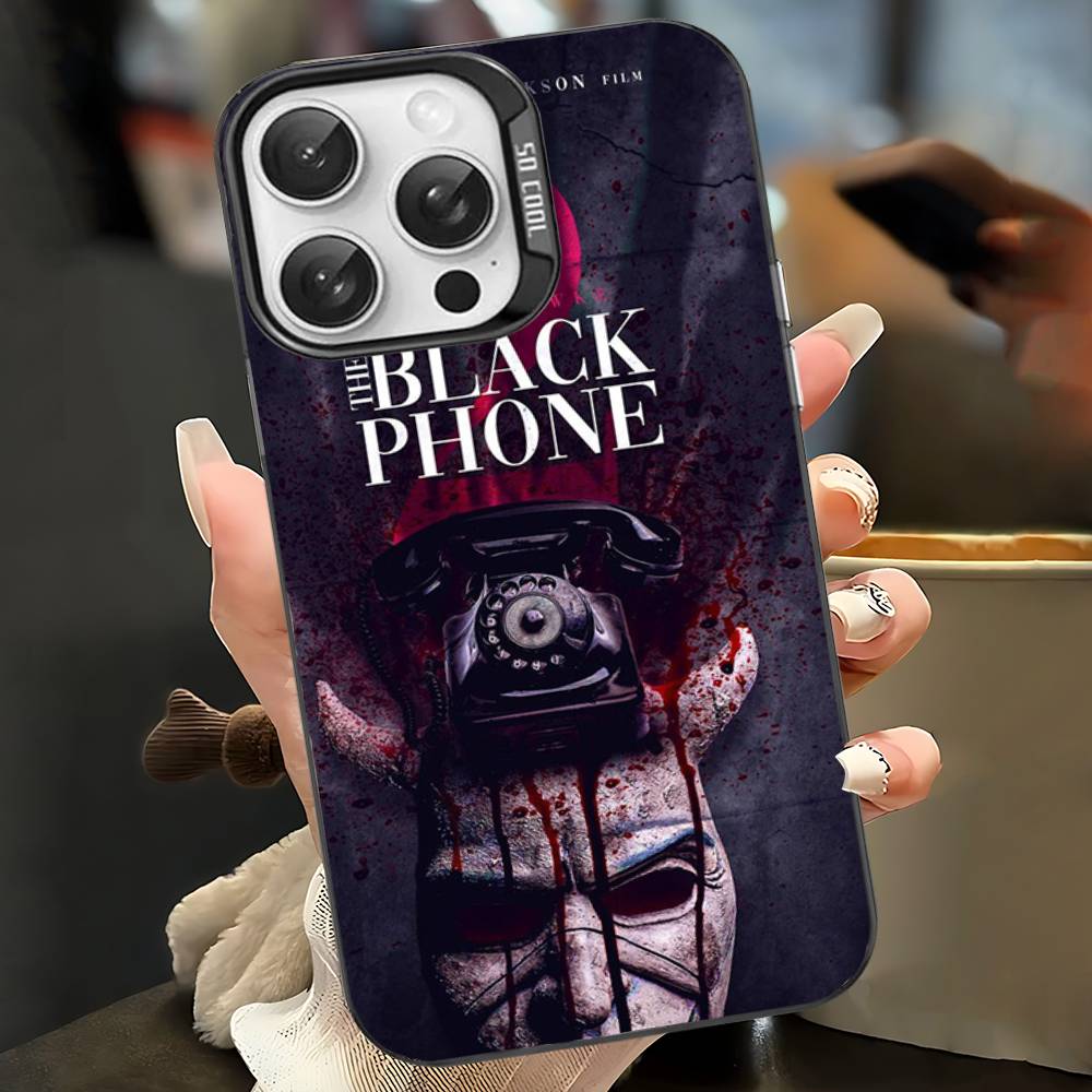 Horror Movie The B-Black P-Phone Phone Case For IPhone 17 16 15 14 13 12 11 Pro Max Plus Color Silver Cover