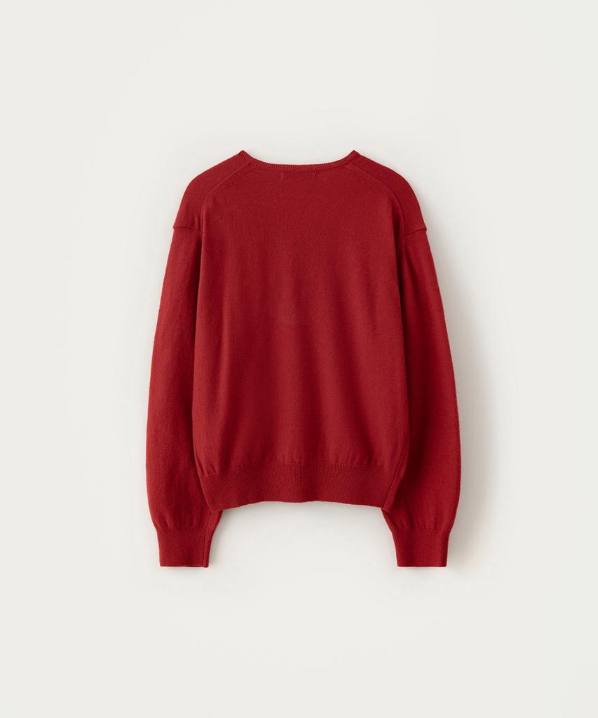 Sseomweeobeoteo Roe V-Neck Knit - Red