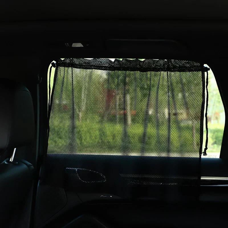 Universal Car Window Sun Shade Curtain Mesh Net Sunshade for Front Rear Seater Auto UV Block Protector Shading Cover Accessories