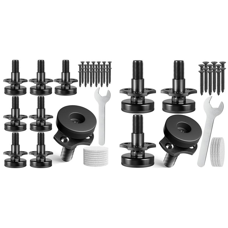 AT19-Adjustable Leveling Feet, 3/8Inch-16 Thread T-Nut Kit Furniture Levelers Table Feet, Heavy Duty Leg Levelers