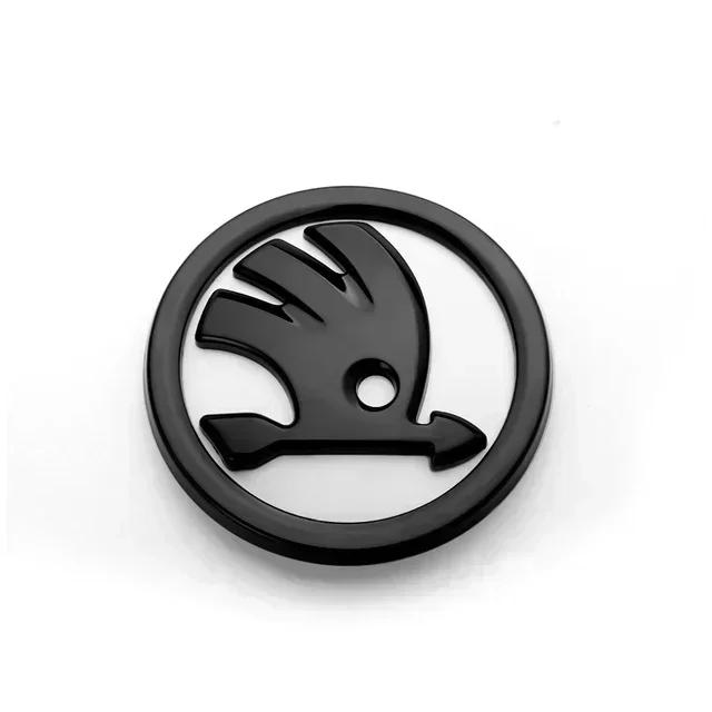 for Skoda 1PC 80mm/90mm Car Front Head Rear Tail Trunk Badge Sticker S Logo Octavia Rapid Fabia YETI A7 Superb KAMIQ Scala VRS xkbf53