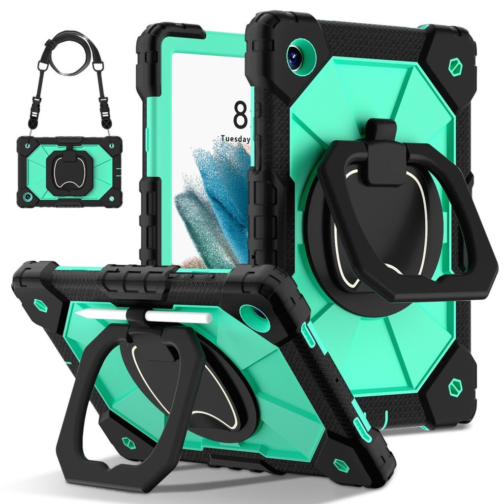 Für Samsung Galaxy Tab A8 10.5 (2021).360° drehbarer Griff, robuster Schutzständer, TPU + PC, 3-in-1, stoßfestes Tablet-PC-Gehäuse