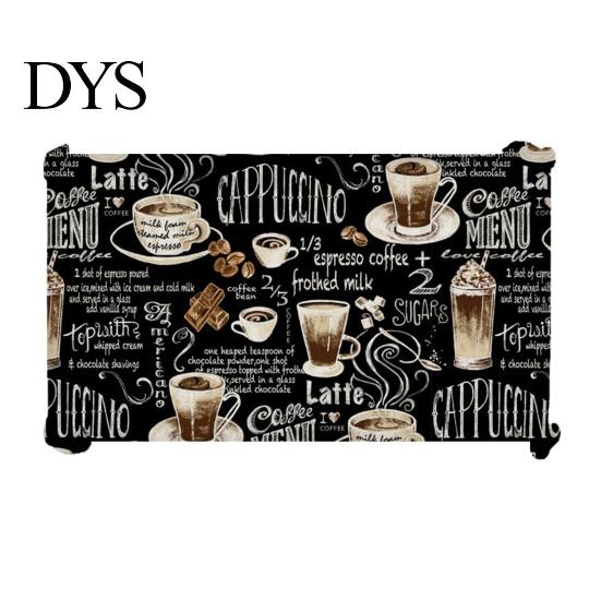Dining Table Cover Waterproof Wrinkle Free Flax Coffee Pattern Cloth Printed Vintage Versatile Linen for Home