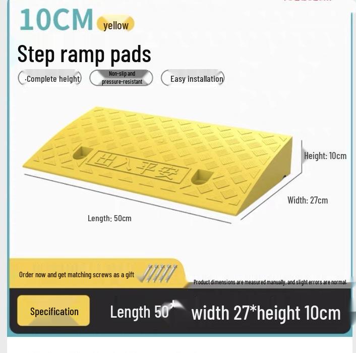Car Sill and Roadside Plastic Uphill Triangle Speed Bump Mat