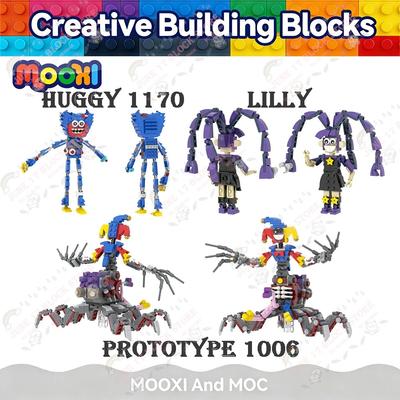 MOOXI Horror Game Character Huggy LiLLy Prototype Model DIY MOC Building Blocks Set Bricks Decorations Montessori Kids Toys Gift