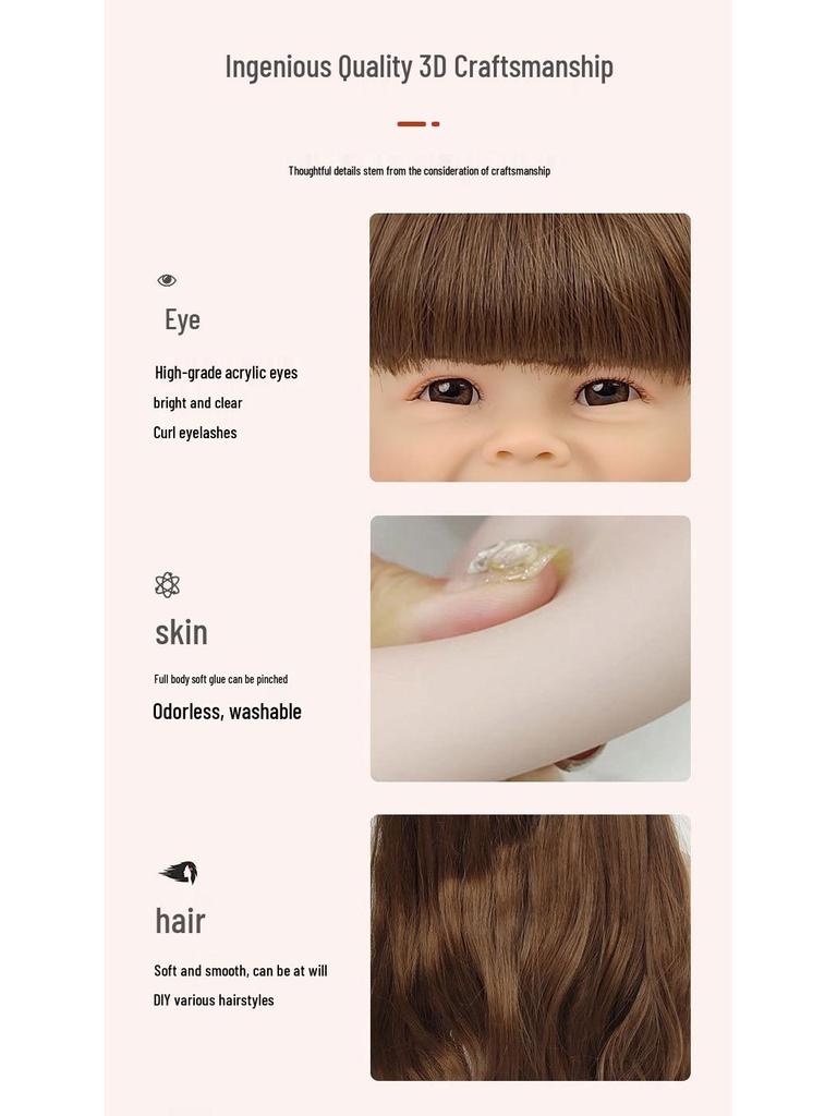 55cm Waterproof Vinyl Reborn Dimple Doll Playset
