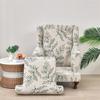 Printed Stretch Wing Chair Cover Elastic Relax Armchair Slipcovers Wingback Sofa Protector with Seat Cushion Cover Home Decor