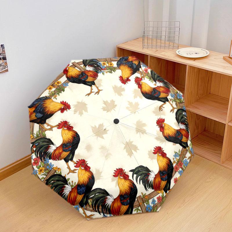 Farmanimals Pattern Pattern New Style Umbrella, 1 Piece Automatic Folding Umbrella, Portable Travel Umbrella, Outdoor Umbrella, Birthday Gift