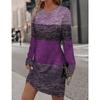 Women's Fashion Autumn Winter Long Sleeve O-Neck Casual Dresses