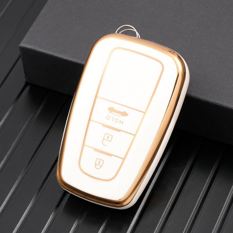 TPU 2 3 Buttons Car Key Fob Cover Case Holder Shell for Toyota Rav4 2021 Hybryd Camry 70 2020 Prado Corolla Sedan 2019 Keychains