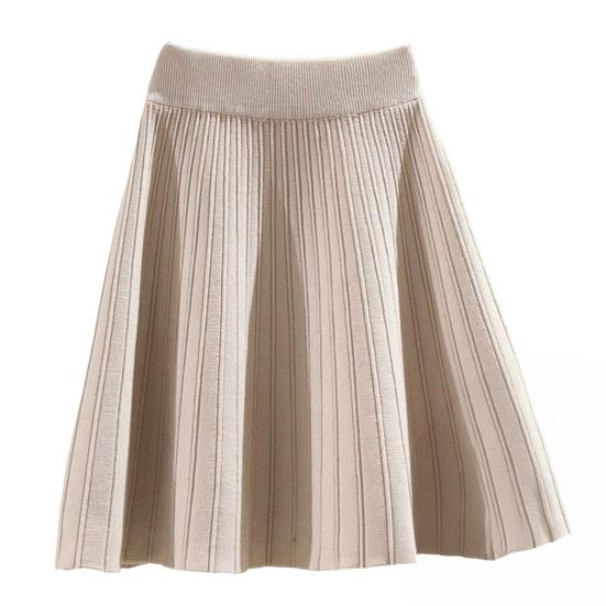 

Юбка-скейтер однотонная с высокой талией женская А-силуэта с большим подолом осенне-зимняя мини-юбка для повседневной носки абрикосовый