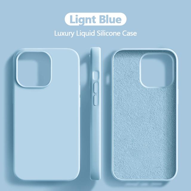 Luxury Liquid Silicone Case For iPhone 15 14 13 12 11 Pro Max Case For iPhone 13 12 mini X XR XS MAX 8 7 Plus Shockproof Cover
