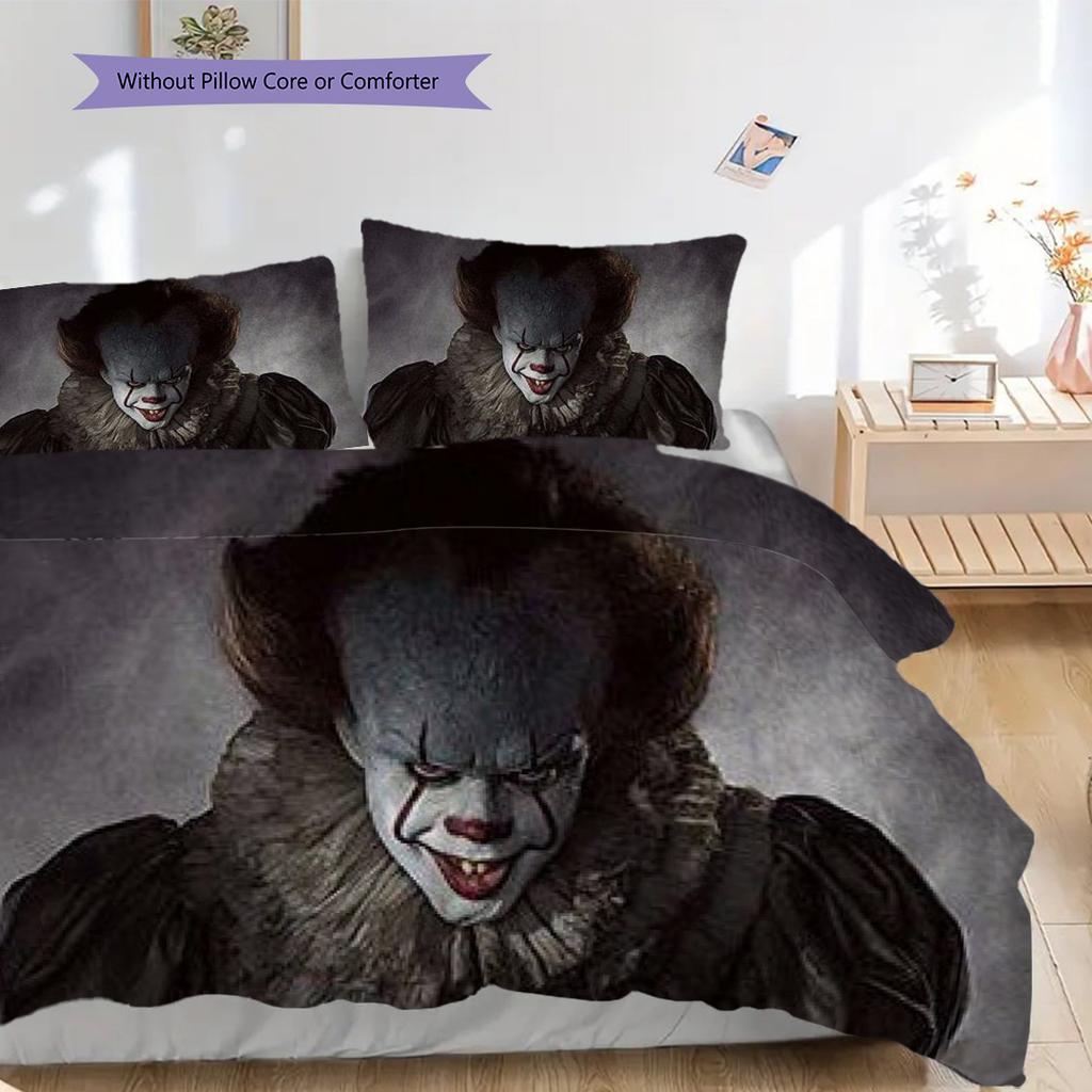 Clown Horror Set Bedding 1 Duvet Cover 2 Pillowcase Without Core Soft And Comfortable Christmas Birthday Gift Bedding Set Bedding