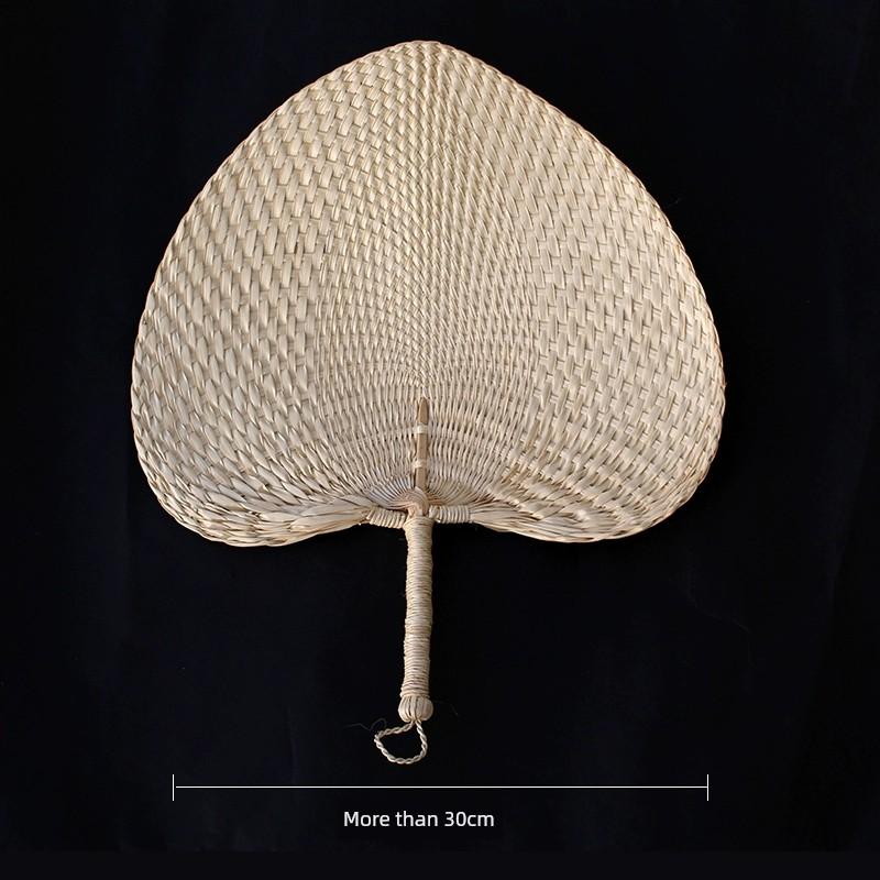 Straw Fan Old-Fashioned Fan Summer Hand-Cranked Kids Mosquito Repellent Palm-Leaf Fan Hand-Woven round Fan Chinese Style Classical