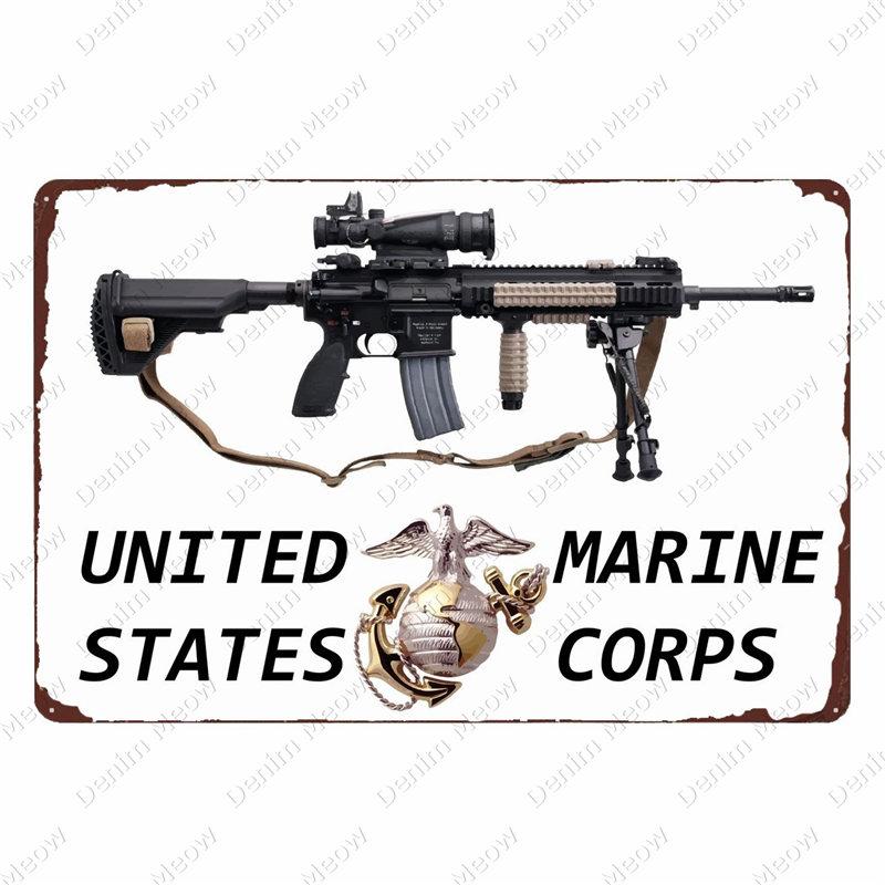 Uzi Vintage Metallschild, Waffenschild, Bar, Club, Café, Zimmerdekorplatte, Gewehrblechmalerei, Militärfans, Wandaufkleber