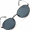[FashionBerry] Matte Black X Smoke Sunglasses for Men and Women, Round Metal Frame, 99% UV Protection, Colored Lenses, Korean Style, Y2K Streetwear,