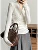 Women's V-Neck Long-Sleeve Crossover Top - Slim, Stylish, Flattering Autumn/Winter Layer