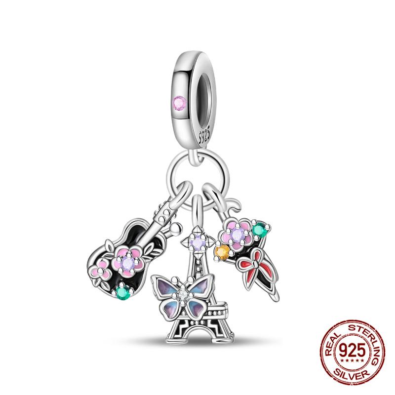 New 925 Silver Pumpkin Car Princess & Cactus Charms Fit 925 Bracelet Jewelry Making For Women Gift