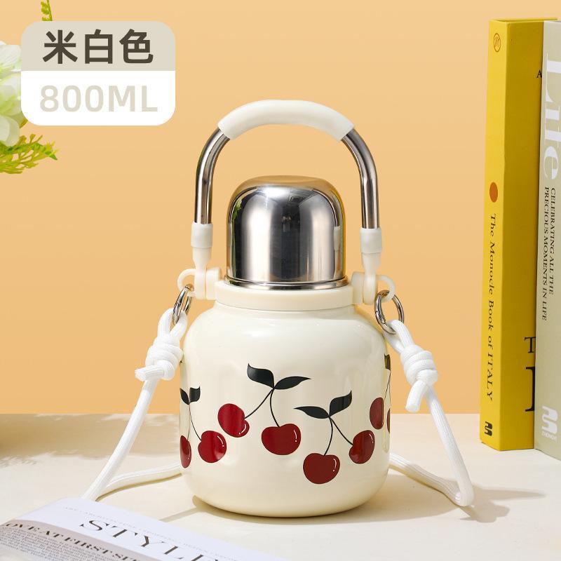 Stainless steel thermos cup portable handle outdoor water cup tea separation cup stewed tea cup