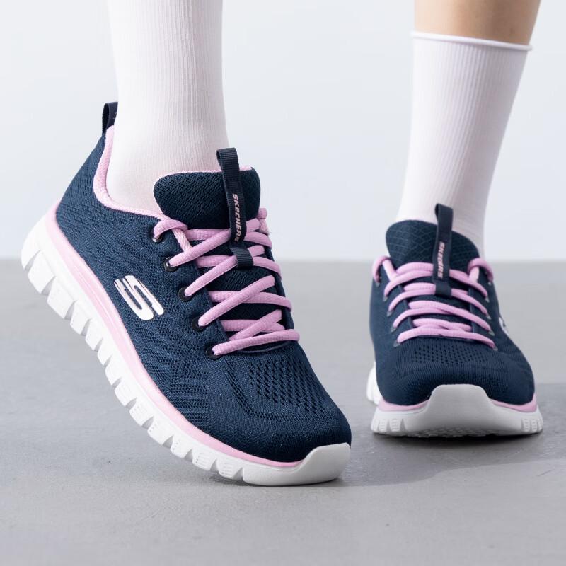 Skechers Women s 12615-NVPK Running Shoes US 6.5