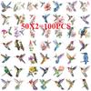 50PCS Hummingbird Stickers Waterproof Creative DIY Phone Skateboard Fashion Dormitory Nostalgic Decals
