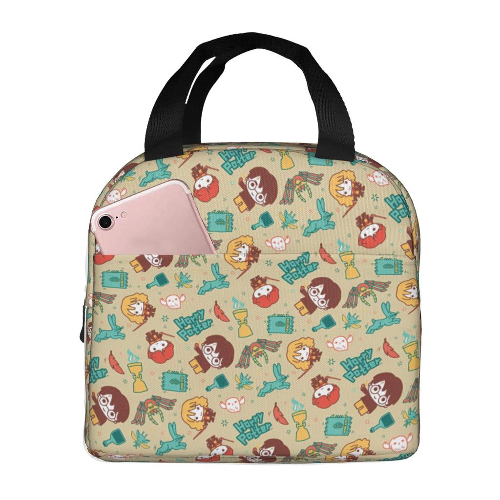 Custom H-Harryes Thermal Insulated Lunch Bag Women Men Witchcraft Portable Lunch Container for School Storage Food Box