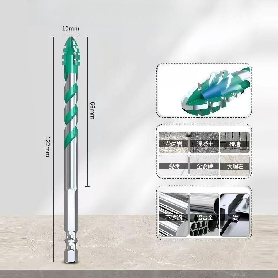 Upgraded 6/8/10/12mm Set Four-edged Sawtooth Drill Bit For Tile Drilling and Concrete Special Electric Drill Hardness Drill Bit