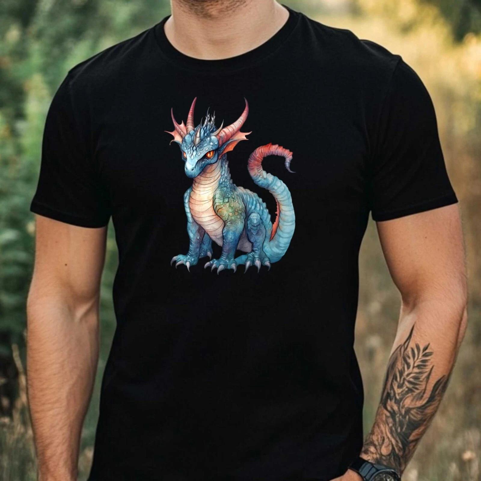 T-Shirt Herren Fabelwesen Aquarell Motiv Baumwolle Größe XS bis 5XL XL