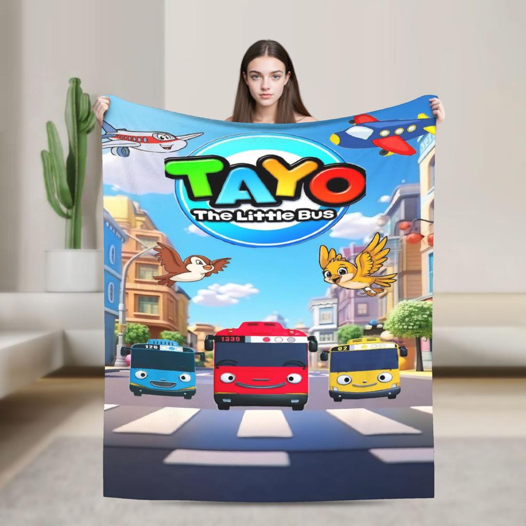 Tayo The Little Bus Blankets Super Soft Fleece Cozy Gift Throw Blankets Quilt