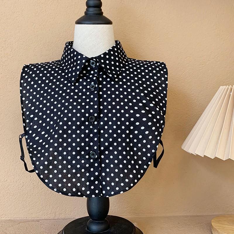 Fake Collar, Women'S Shirt, Fake Collar, Black And White Polka Dot Doll Collar, Bottom Inside, Shirt Collar.