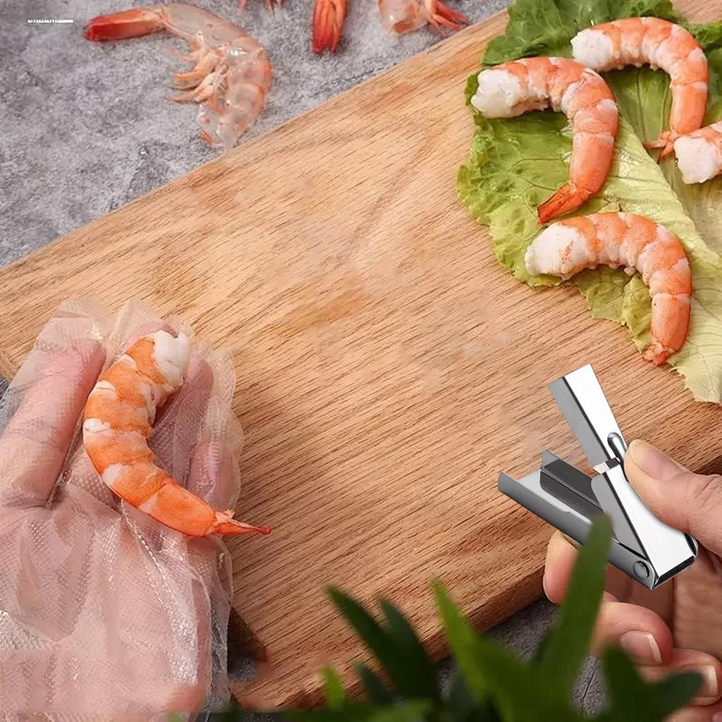 Nerezový loupač raků pro loupání krevetích ocásků, loupač raků, loupač krevet, loupač raků, kuchyňské restaurační mořské plody nástroje