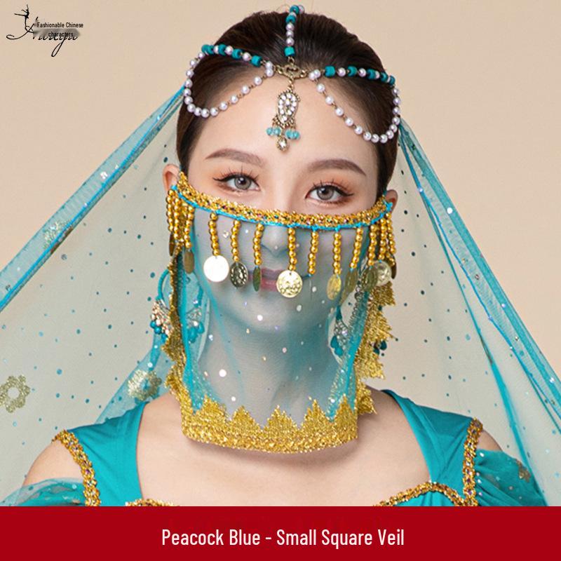 Halloween Belly Dance Beaded Scarf Veil for Women - Ancient Hanfu Style