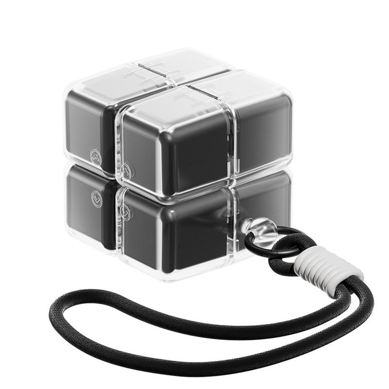 Magic Cube Pill Box With Lanyard Portable Pill Box Medicine Packaging Box Suitable For Pocket Travel Vitamin Tablet Storage Box