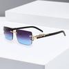 1 Pc Fashionable Trendy Frameless Rectangular Personalized Sunglasses for Daily Life