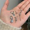 6Pcs/Set Trendy Simple Small Snake Ear Buckle Set For Women Girls Irregular Personality Earrings Jewelry Accessories Gifts