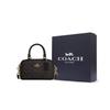 Coach Satchel 18 Brand Logo Zipper Closure Coated Canvas Shoulder Crossbody Handbag Small Women Handbags Dark-Brown CW197-IMXAQ