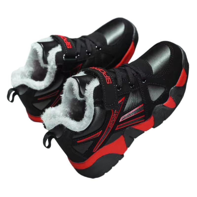 Children's shoes Boys' winter cotton shoes Middle and older children's sports shoes Fleece thickened thermal cotton shoes Primary school students runn