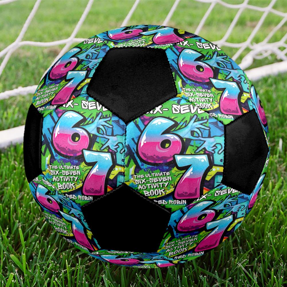 Six and Seventeen Indoor Soccer Ball Colorful Machine Stitched PVC Size 5 Team Training Competition Ready Durable High-Bounce Cool Sports Gift