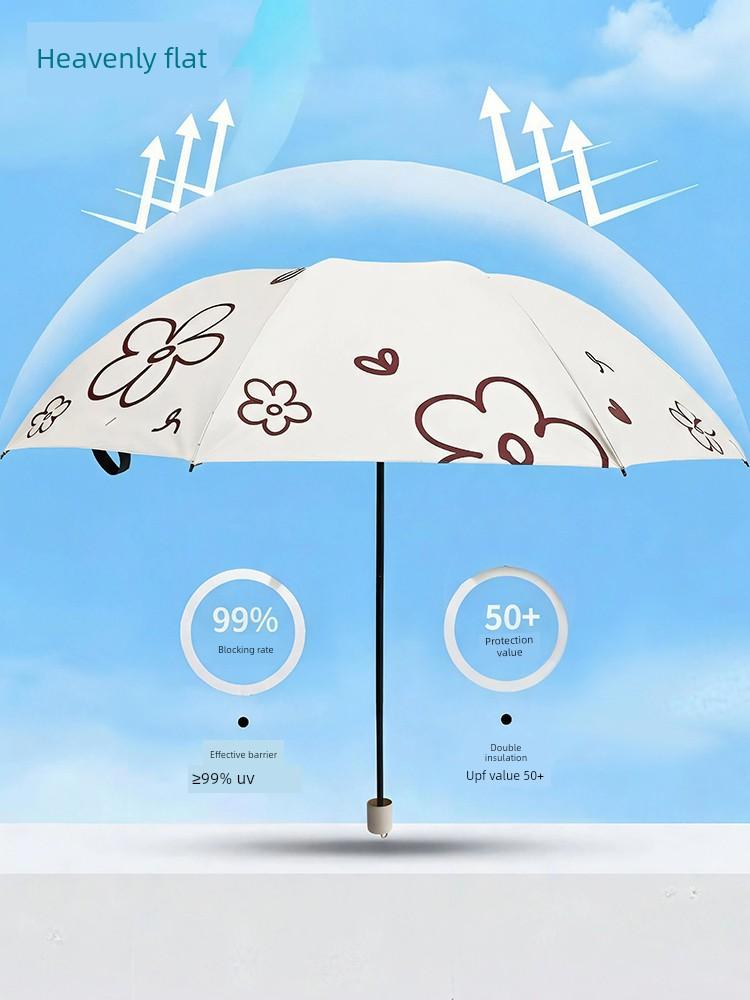 Paradise Umbrella Sun Protection Uv Protection Sunshade Umbrella Ultra-Light Portable Folding Dual-Use Umbrella for Women and Men