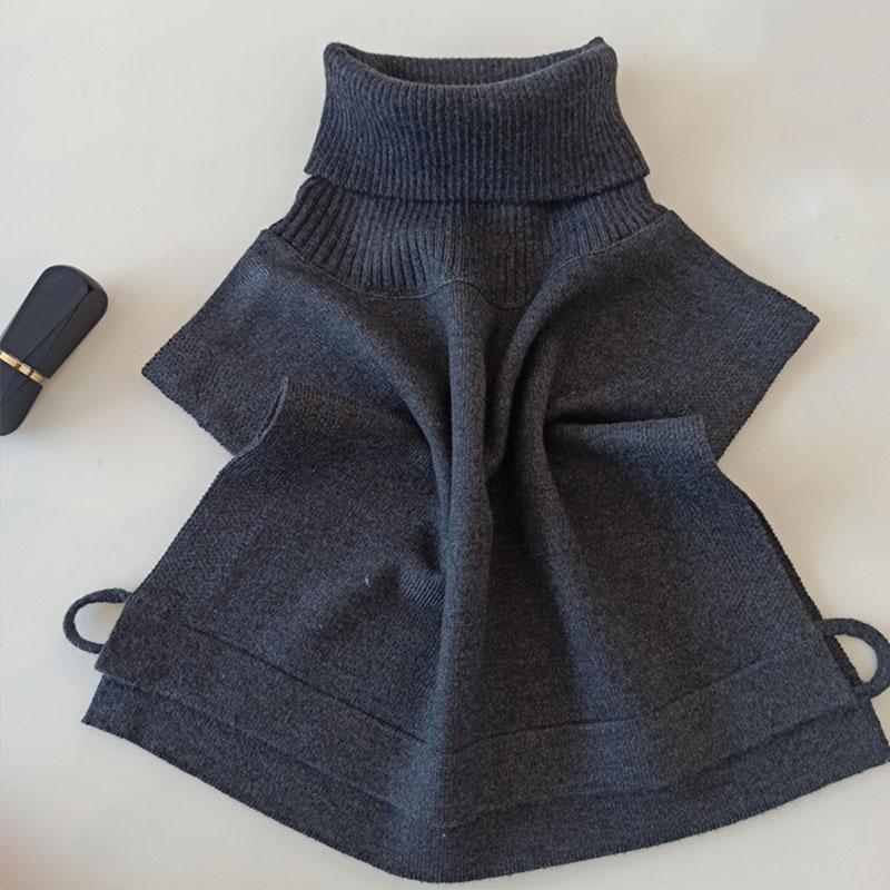 White Knitted Turtleneck Fake Collar Women Detachable Collars Winter False Collars Woman Black Removable Faux Col Half Shirt