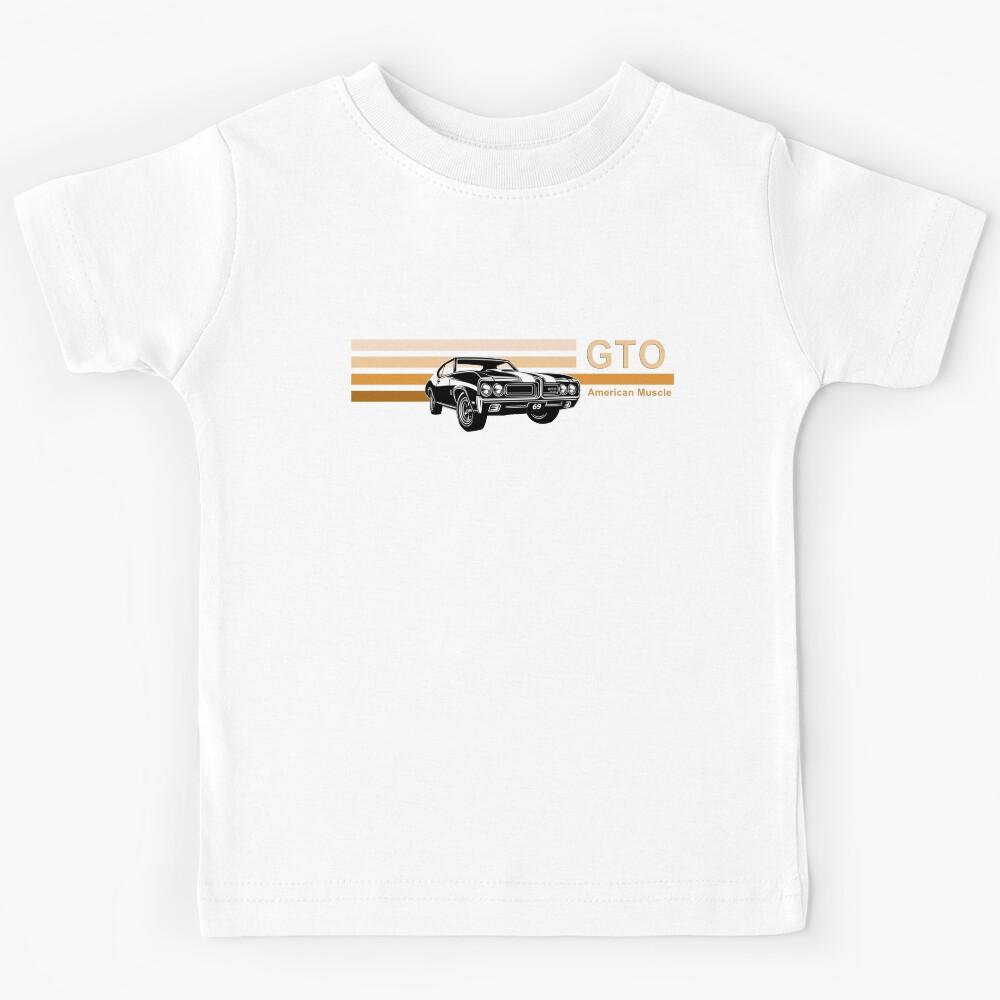Copy of Vintage 1969 GTO, Classic Cars, American Muscle CAR Art, Gold Stripe Kids T-Shirt 150